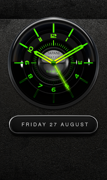 GAMMA Designer Clock Widget black glow green