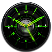 GAMMA Designer Clock Widget black glow green