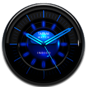 INDIGO Designer Clock Widget black blue glow