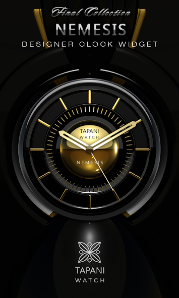 NEMESIS Designer Clock Widget black gold