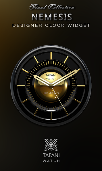 NEMESIS Designer Clock Widget black gold