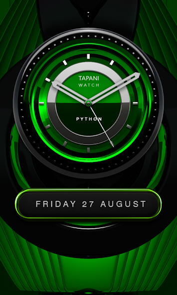 PYTHON Designer Clock Widget black green