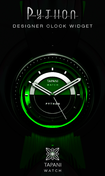 PYTHON Designer Clock Widget black green