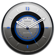 SKIPPER Designer Clock Widget alu blue