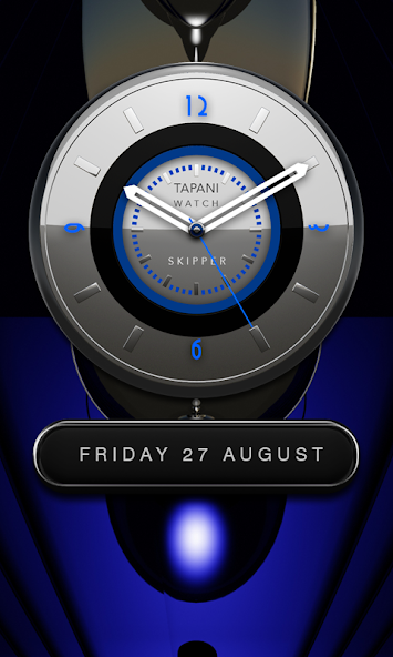 SKIPPER Designer Clock Widget alu blue