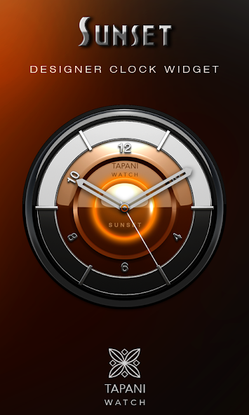 SUNSET Designer Clock Widget orange