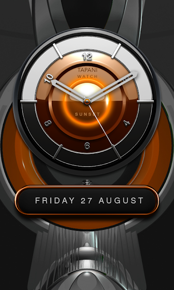 SUNSET Designer Clock Widget orange