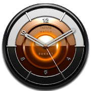 SUNSET Designer Clock Widget orange