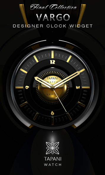 VARGO Designer Clock Widget black gold