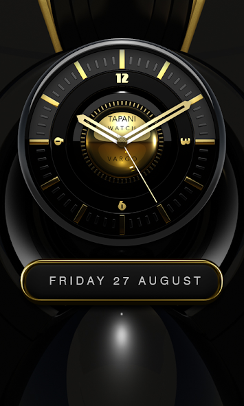 VARGO Designer Clock Widget black gold