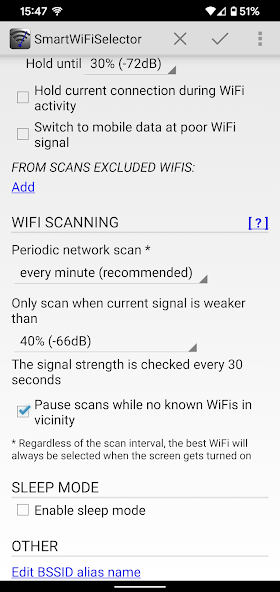 SmartWiFiSelector: strong WiFi