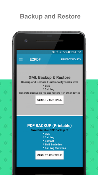 E2PDF - Backup Restore SMS,Call,Contact,TrueCaller