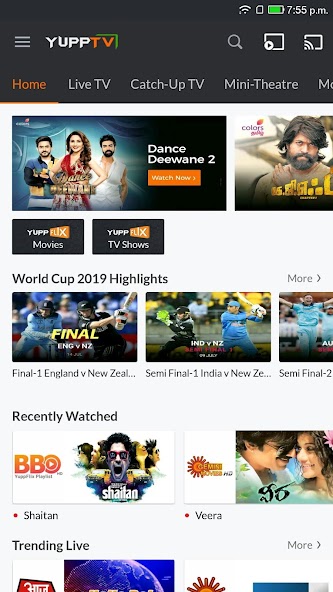 YuppTV LiveTV, Live Cricket