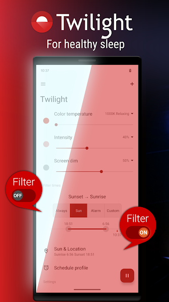 Twilight: Blue light filter