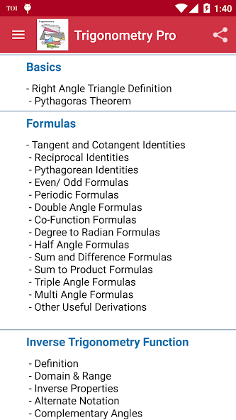 Trigonometry Reference Pro