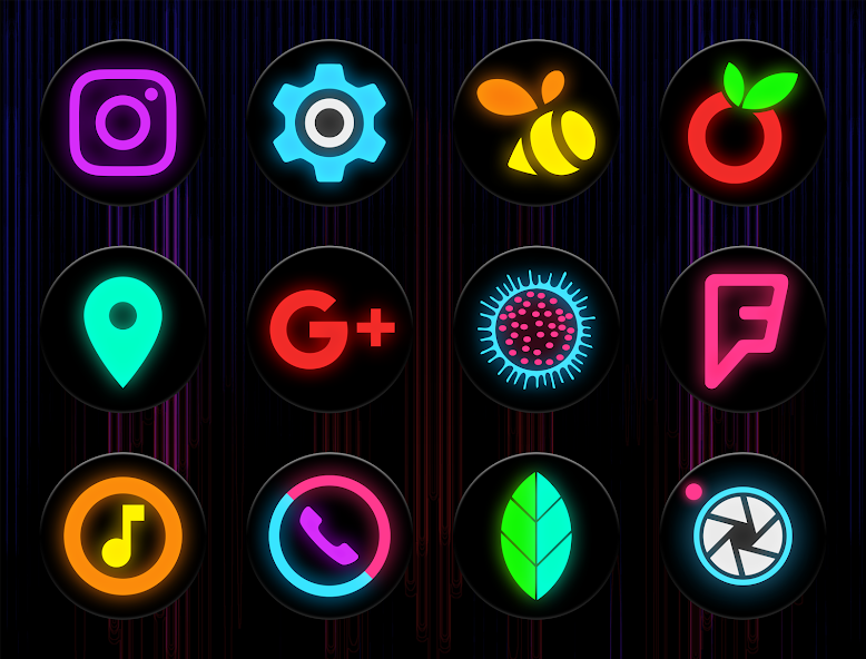 Neon Glow C - Icon Pack