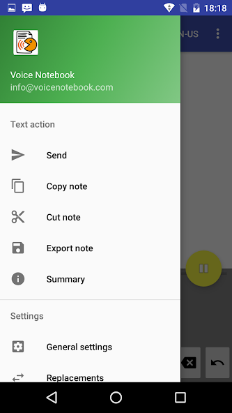 Voice Notebook speech to text