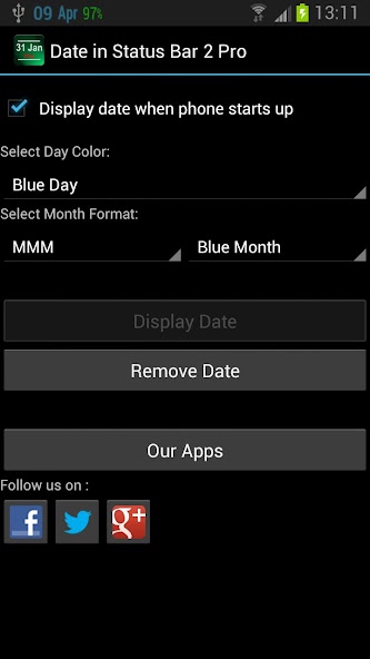 Date Status Bar 2 Pro