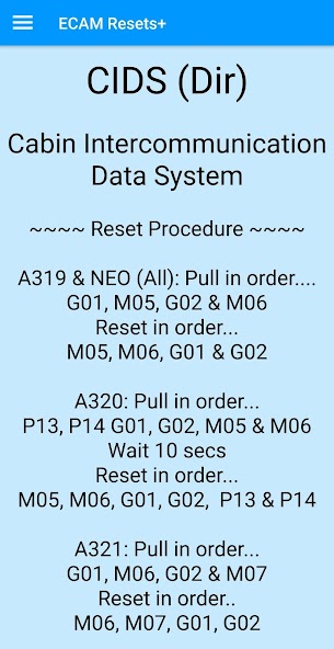 ECAM Resets +