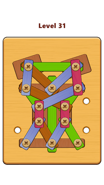 Wood Nuts & Bolts Puzzle