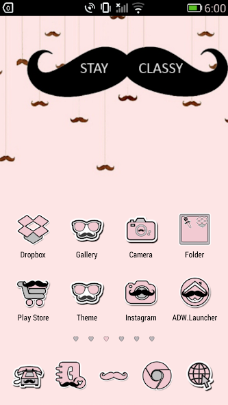 Pink Mustache Theme Icon Pack