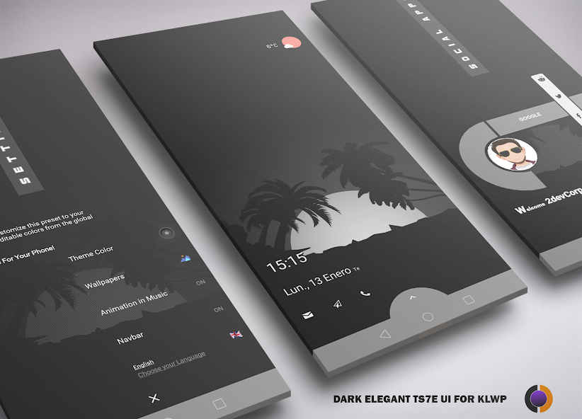 DARK Elegant TS7E UI for Klwp