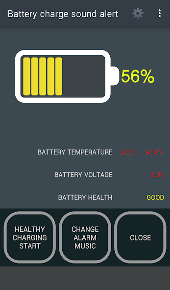 Battery charge sound alert