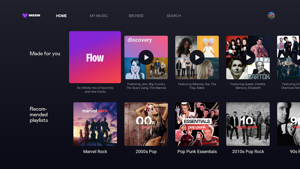 Deezer for Android TV