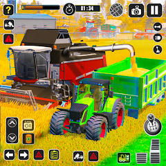 Tractor Farming Game Harvester 