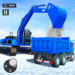 Snow Excavator Road Truck Game 