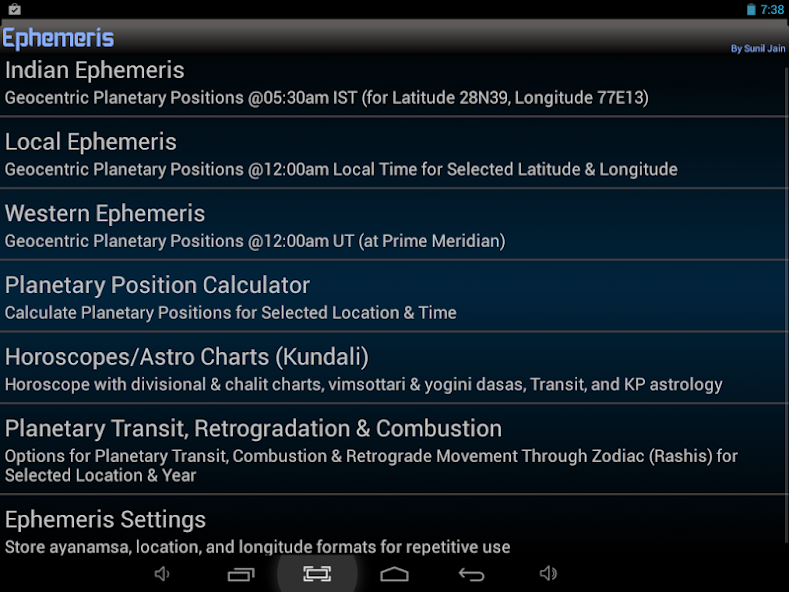 Ephemeris, Astrology Software