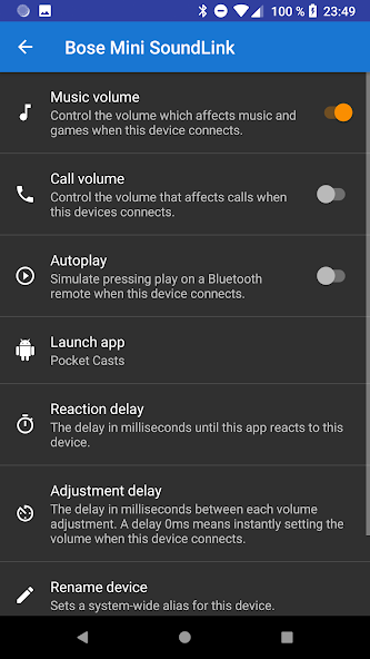 Bluetooth Volume Manager