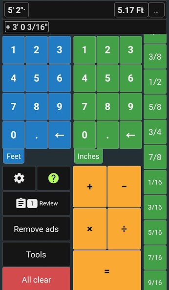 Feet & Inch Construction Calc