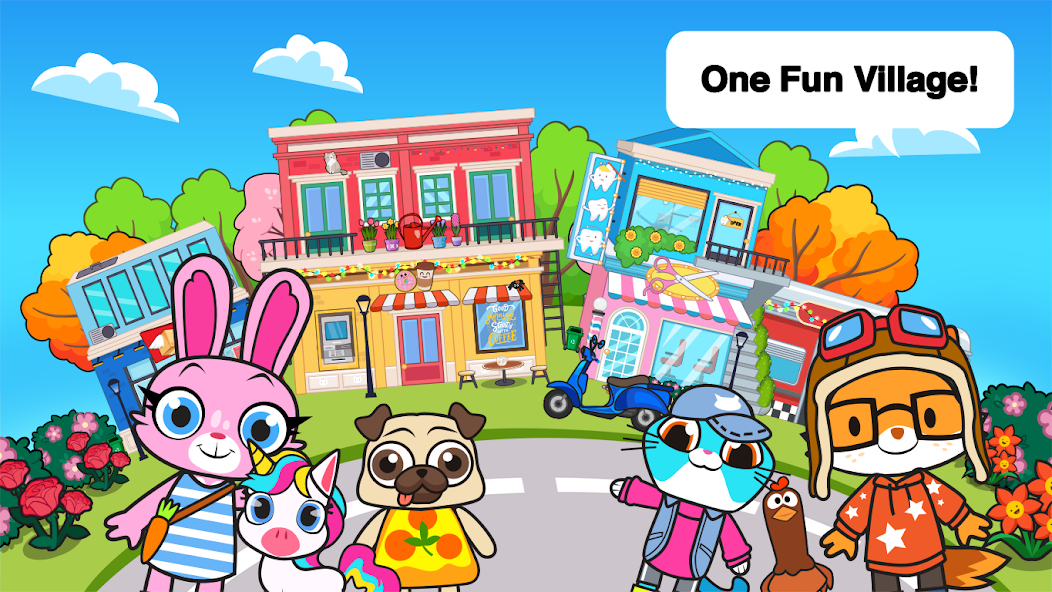 Main Street Pets Village Town 