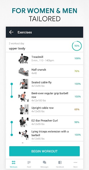 Fitness app: home, gym workout