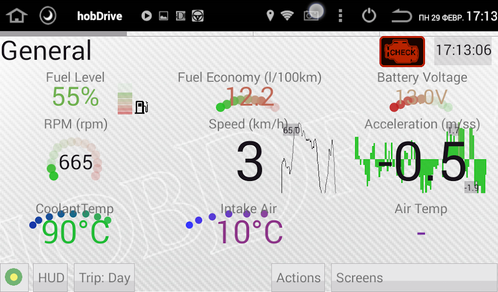 HobDrive OBD2 diag, trip