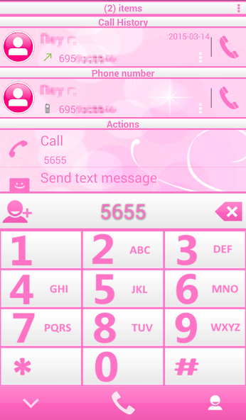 Tema ROSA BLANCO RocketDial