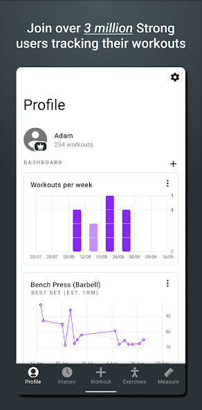 Strong Workout Tracker Gym Log