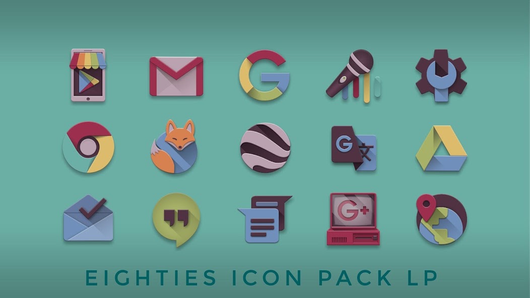 Eighties retro fun icon pack