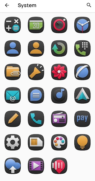 Roundies Ada Black - Black adaptative Icon pack