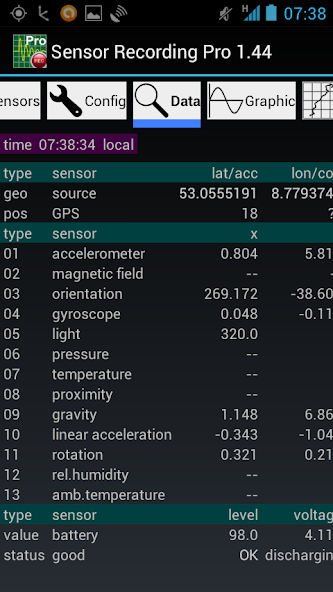 Sensor Recording Lite