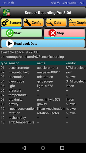 Sensor Recording Lite