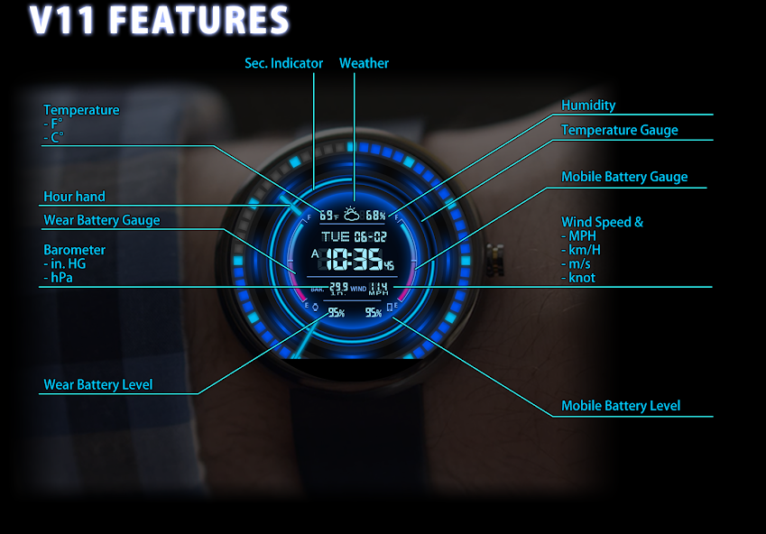 V11 Watch Face for Moto 360