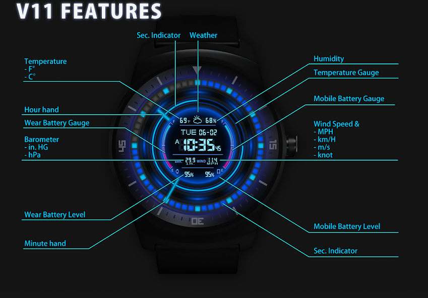 V11 WatchFace for Android Wear