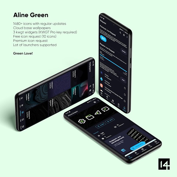 Aline Green: linear icon pack