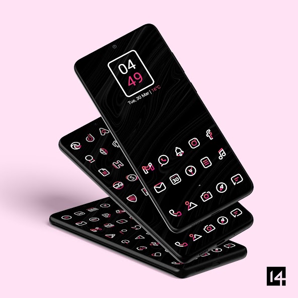 Aline Pink: linear icon pack