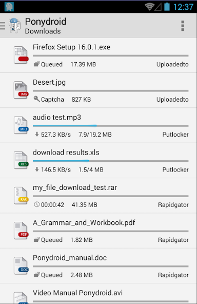 Ponydroid Download Manager