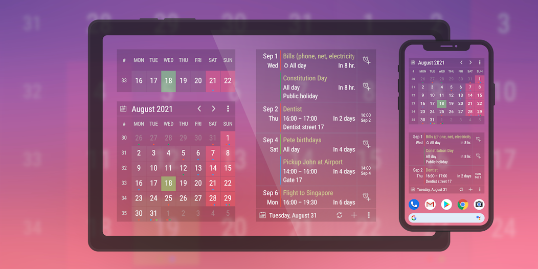 Calendar Widget: Month/Agenda