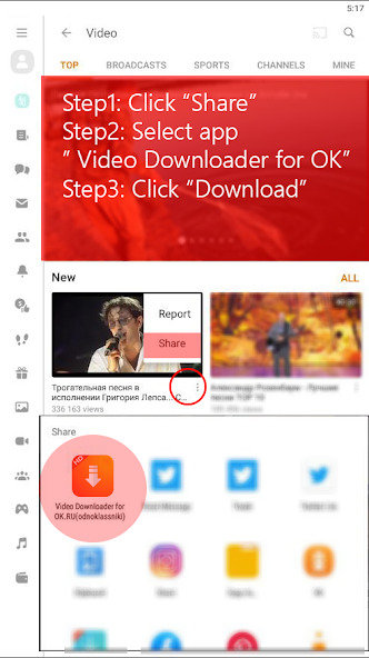 Video downloader for ok.ru