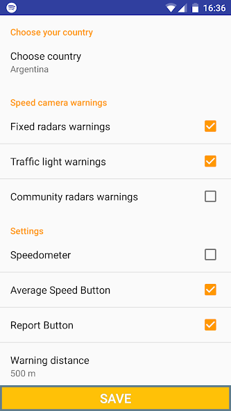 Speed cameras Widget